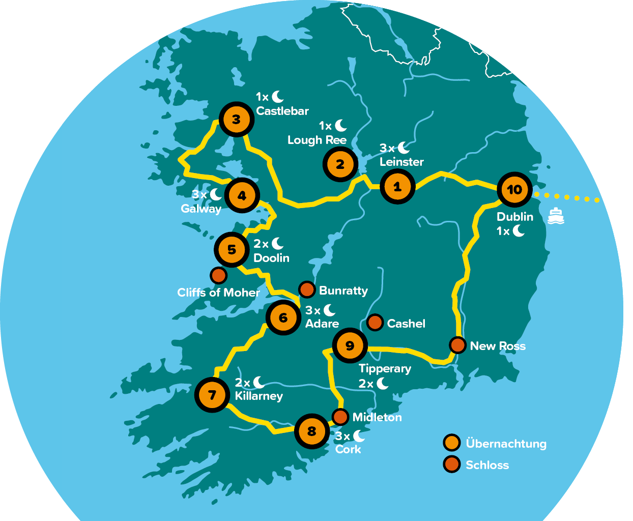 SIWA Tours - Irland 2024 - Karte 1