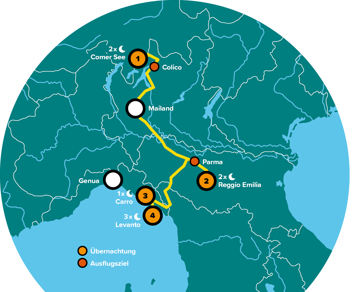 SIWA Tours - Norditalien Kulinarik 2026 - Karte 1