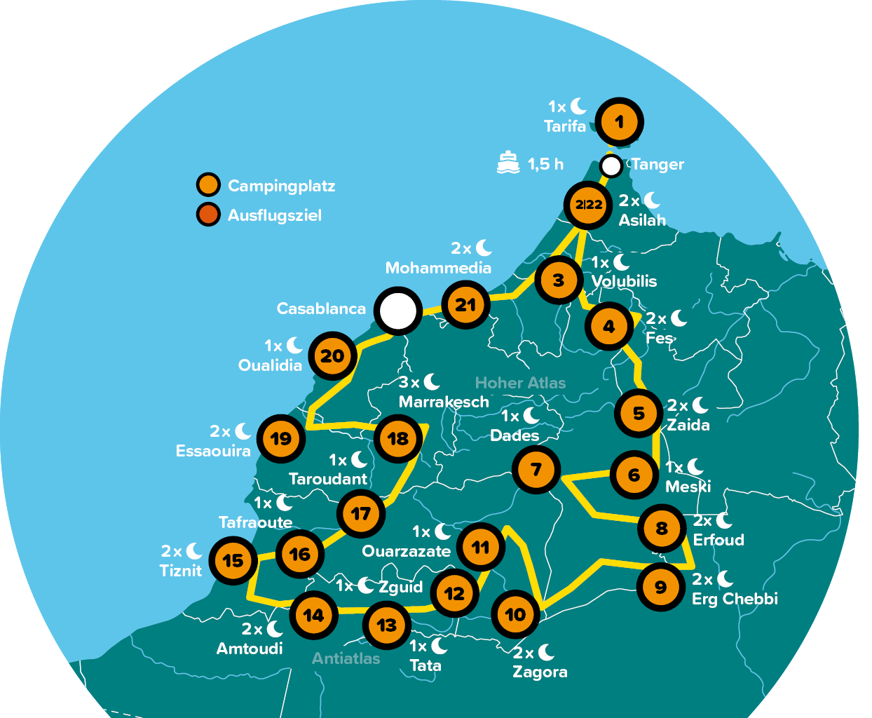SIWA Tours - Marokko Mega 2026 - Karte 1