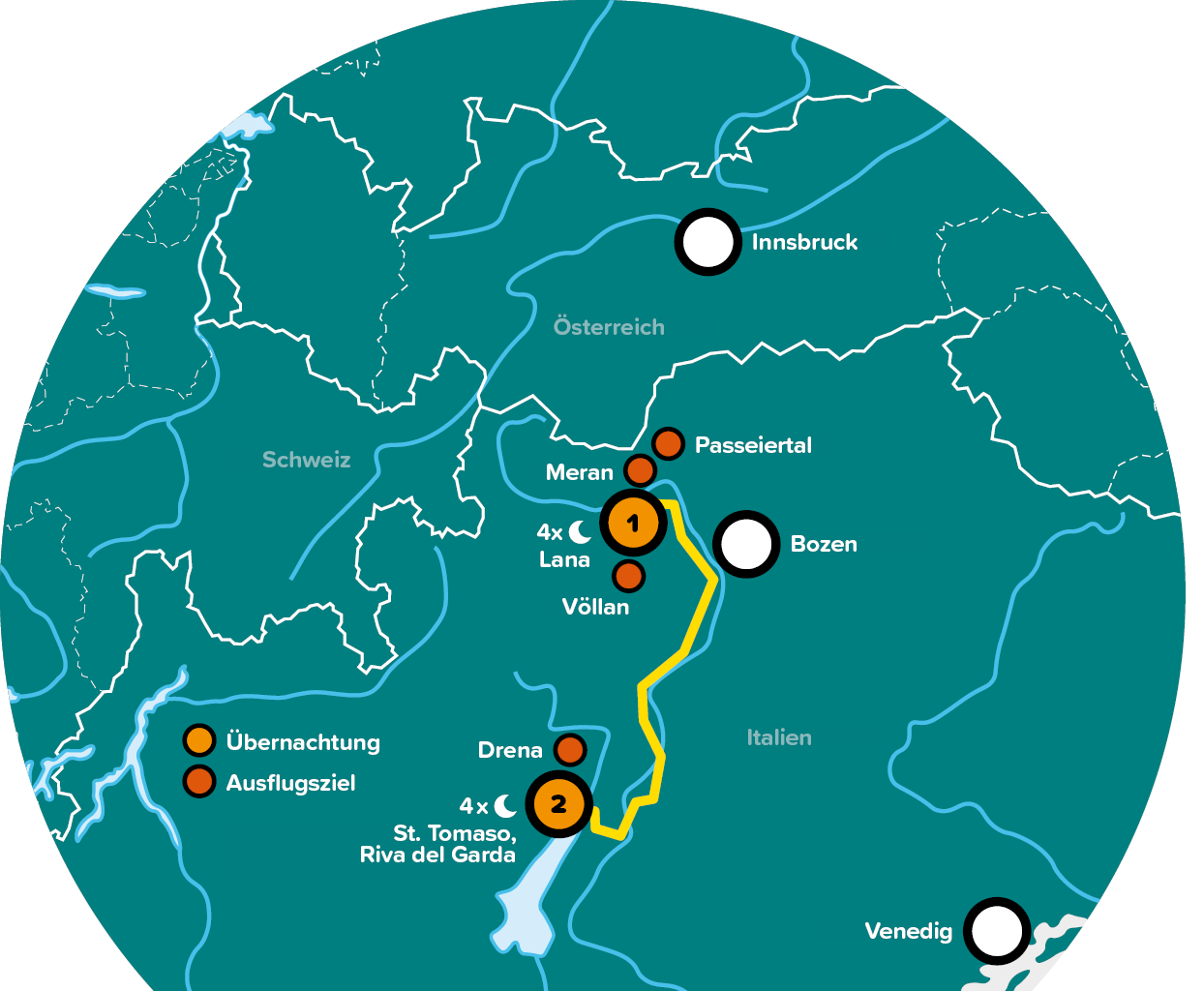 SIWA Tours - Südtirol Gardasee 2026 - Karte 1